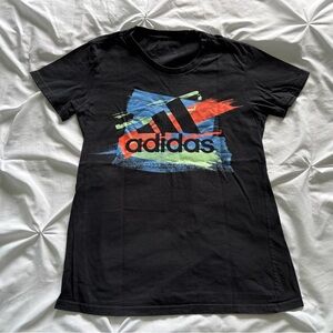 Adidas Black Tee with Vibrant Graphic